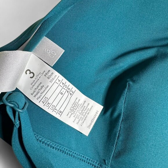 Zimmermann Women's Teal Sculpt Triangle Bra Bikini Top Size C/D US 8-10 NWT - Picture 6 of 7